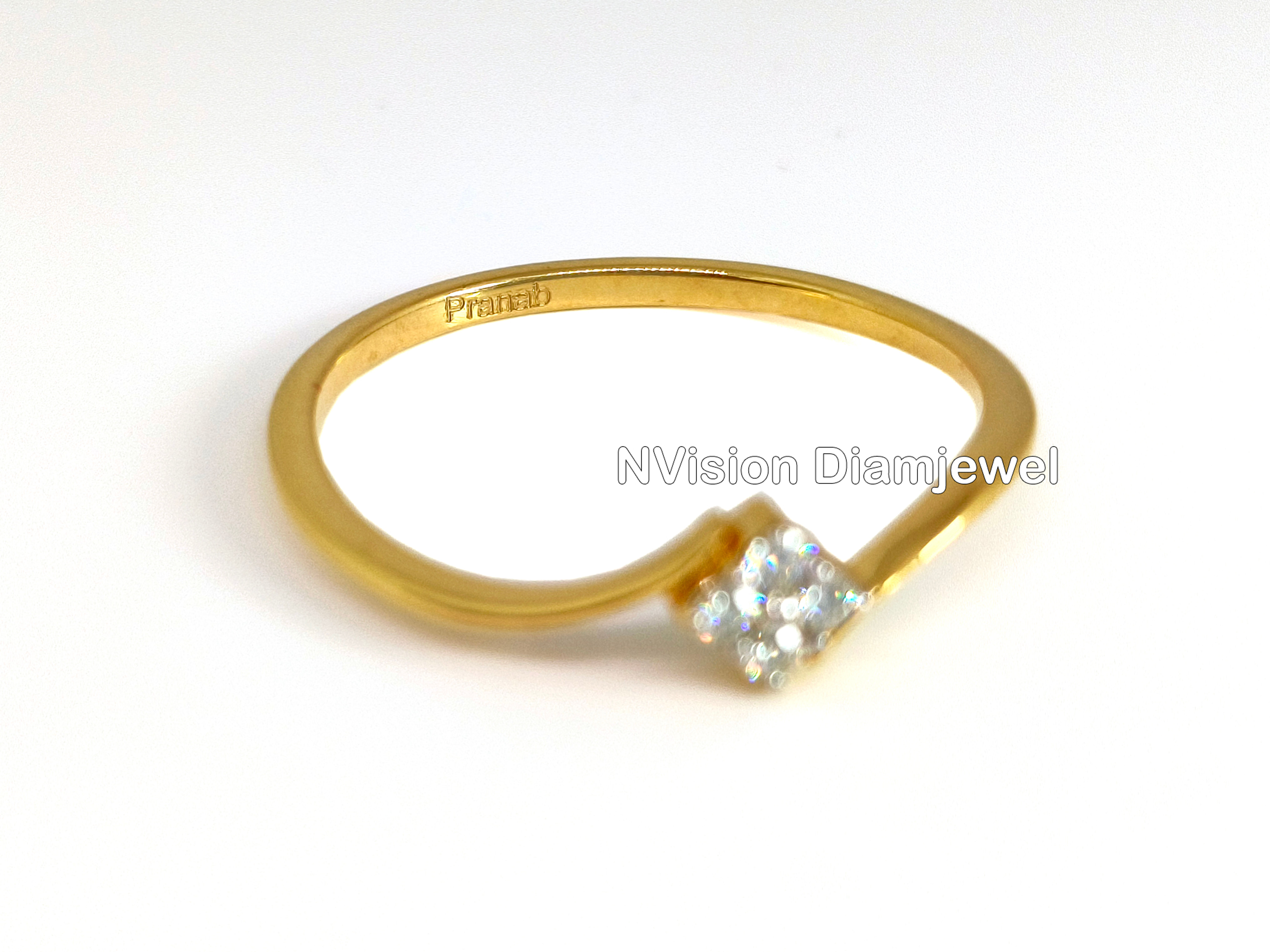 Natural 4 Diamond Millennial light Weight Ring