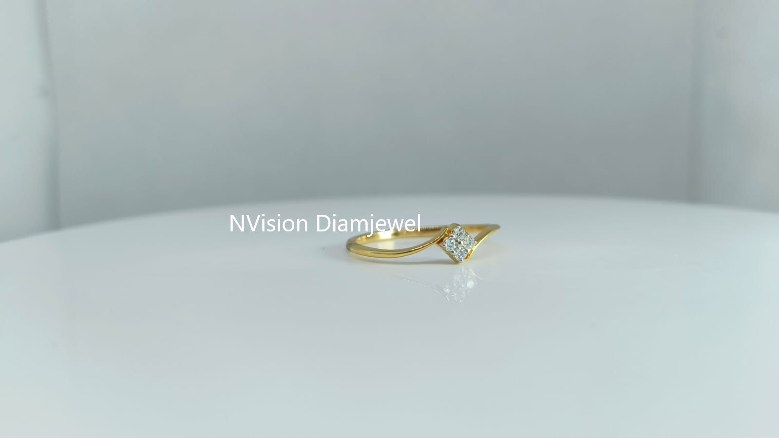 Natural 4 Diamond Millennial light Weight Ring