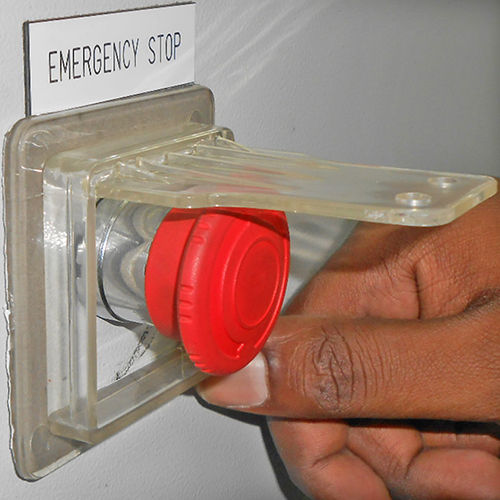 Transparent Lockout Tagout Panel Lockout Push Button Switch - Color: Red