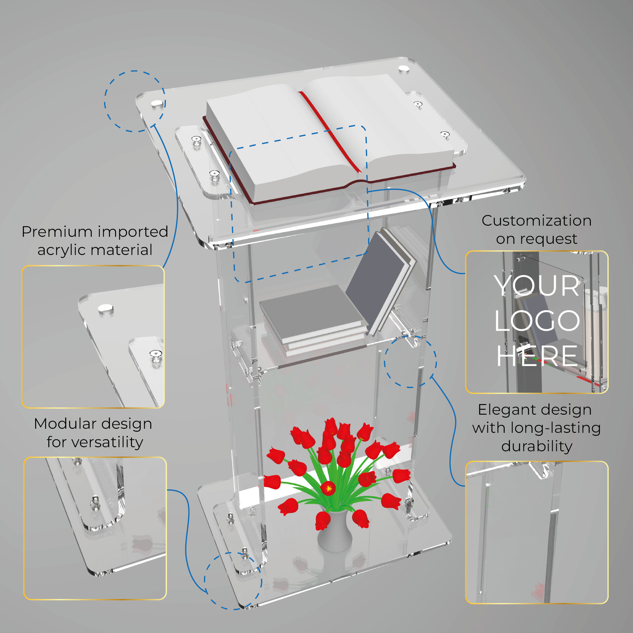 Acrylic Podium Clear