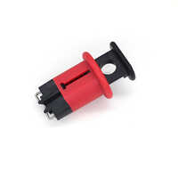 Pin In Out Wide Mcb Lockout - High-quality Plastic, Round Shape, Matte Black & Red Finish | Compact Design, Secure Lockout For Miniature Circuit Breakers