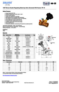 Zoloto Bronze Balancing Valve