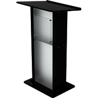 Acrylic Podium Frosted Look Front Panel With Black Side Pillars