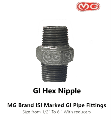 GI HEX NIPPLE 1-1/2 INCH