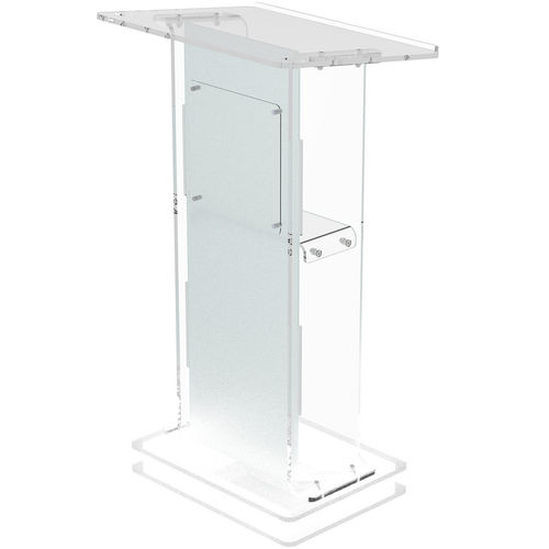 Acrylic Podium Frosted Look Front Panel With White LED Base