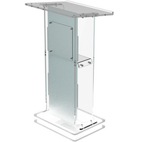 Acrylic Podium Frosted Look Front Panel With White Led Base