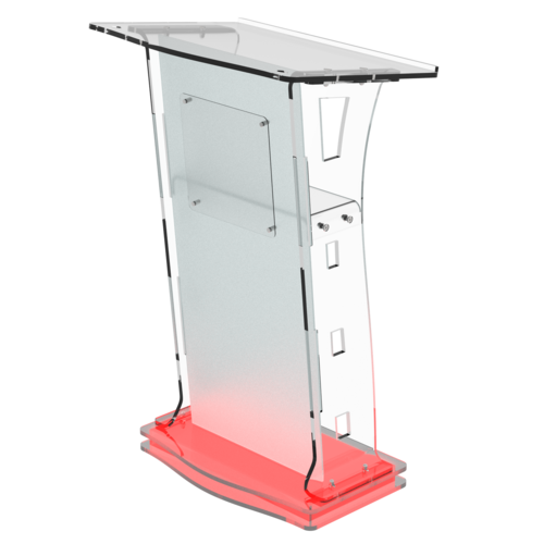 Acrylic Podium Frosted With Red LED Light Base