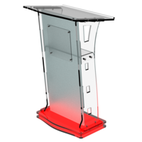 Acrylic Podium Frosted With Red LED Light Base