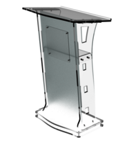 Acrylic Podium Frosted Look Front Panel with White LED Light Base