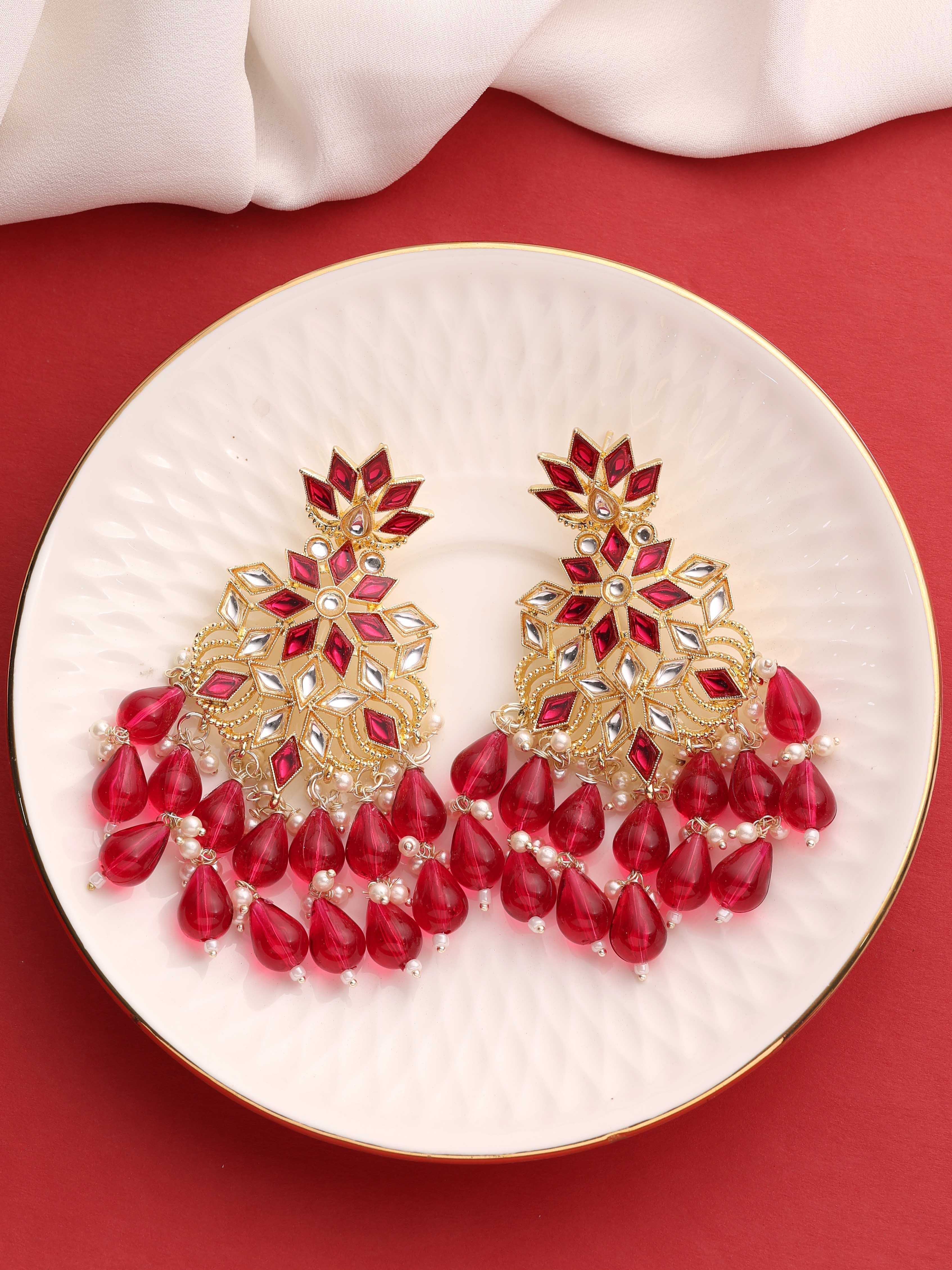 Traditional Earring | Wedding Earring| Beaded Earring |Party Wear | Gift for her | Kundan Earring For Women.