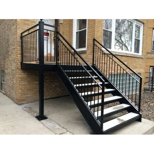 2.5Mm Galvanized Stair Railing - Color: Black