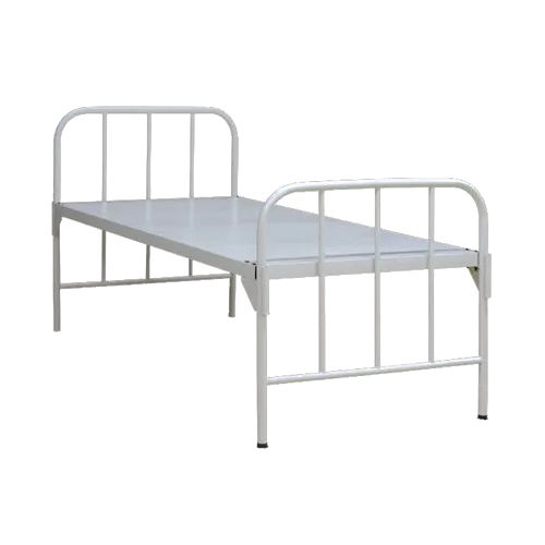 Plain Hospital Bed - Mild Steel, 78x30 inches, White | Portable ICU Bed for Patient Comfort and Safety