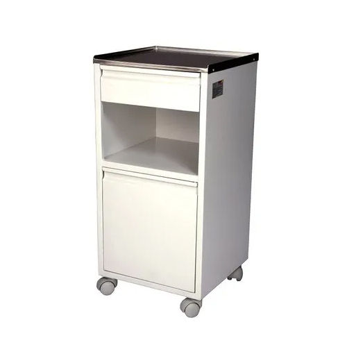 Mild Steel Hospital Bedside Locker - Color: White