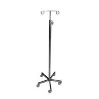 Portable Saline Stand - Color: Silver