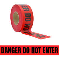 Danger Do Not Enter Warning Tape - Ldpe Material, Multiple Sizes, Bright Red Color | Warning Tape Style, Printing Capabilities, Soft And Durable