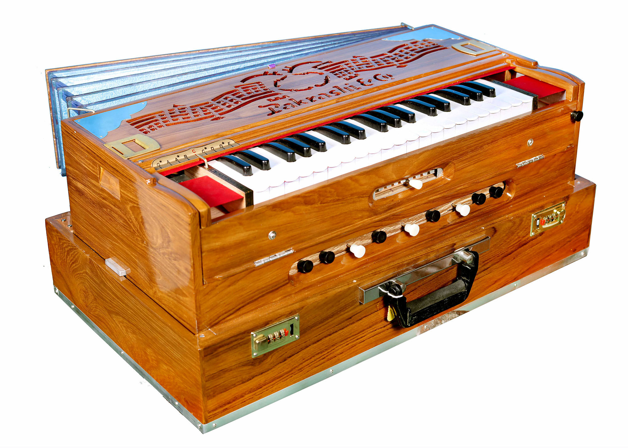 9 Scale changer Portable Harmonium Natural wood colour