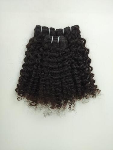 Indian Black Indian Deep Curly Human Hair Weft Extensions