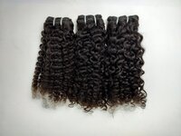 Indian Black Indian Deep Curly Human Hair Weft Extensions