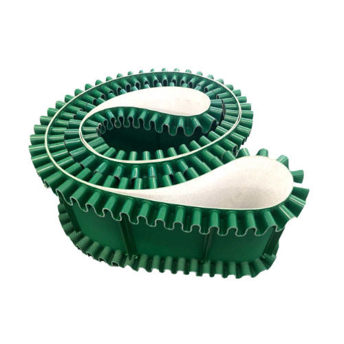 Sidewall With Cleat Conveyor Belt - Color: Green