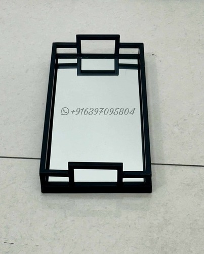 Decorative Mirror Tray - Color: Black