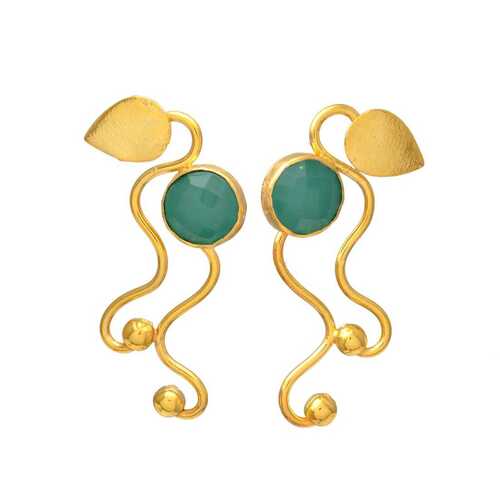 New arrival emerald hydro gemstone earrings