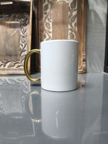 Golden Handle White Sublimation Mug