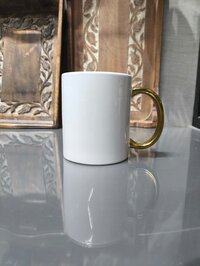 Golden Handle White Sublimation Mug