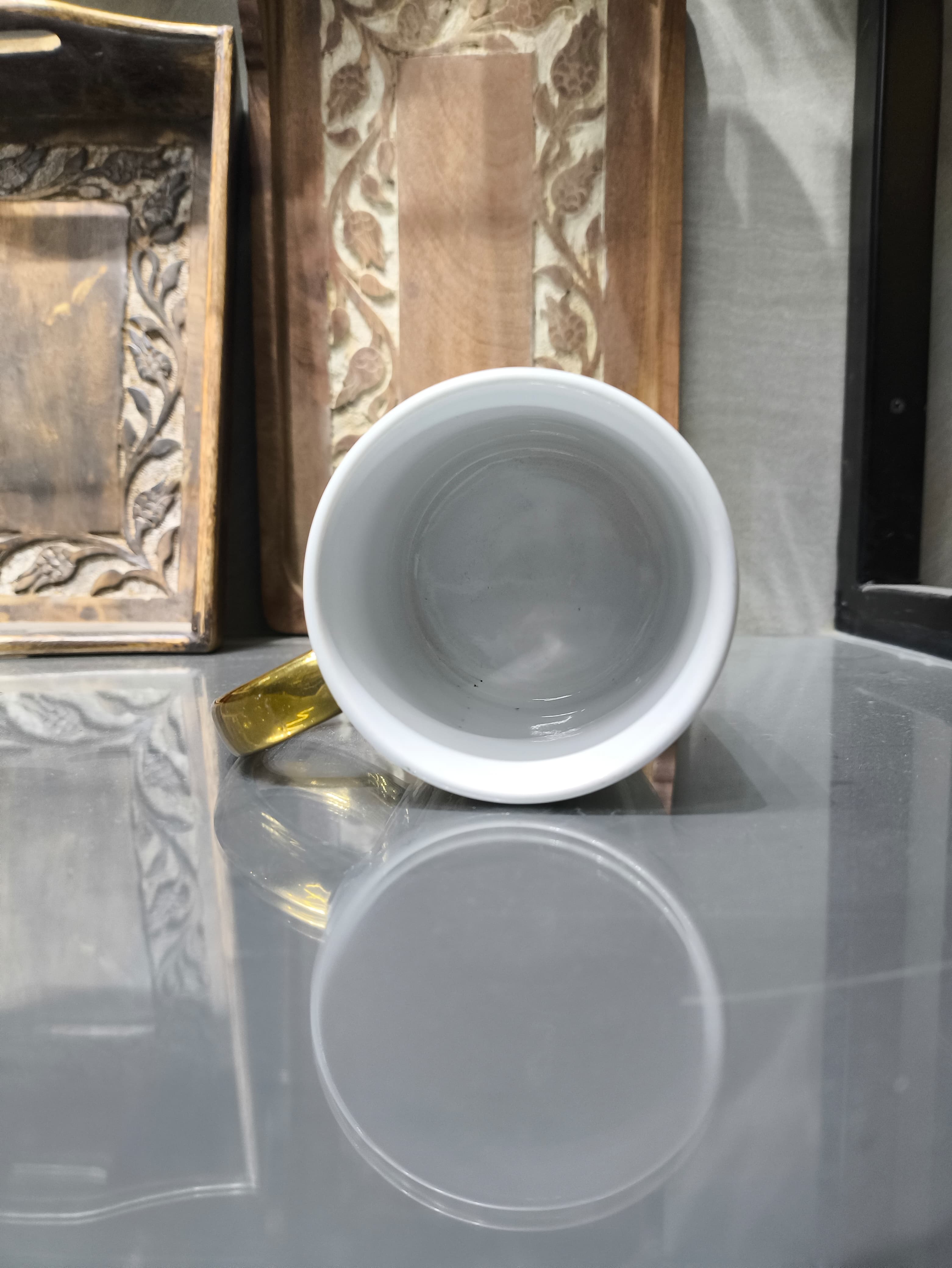 Golden Handle White Sublimation Mug