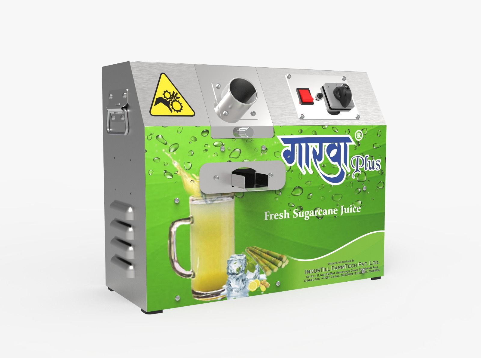 Gaarwa Plus 3 Roller (0.5 HP) Sugarcane Juice Machine