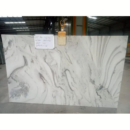 Bruno White Marble Stone Slab - Size: As Per Required