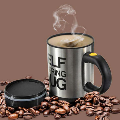 Self Stirring Coffee Mug - Color: Silver