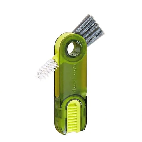 3 In 1 Cup Lid Gap Cleaning Brush - Color: Green