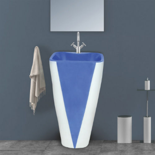 White And Blue Wash Basin - Feature: High Quality