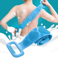 Body Scrubber Belt - Food-grade Silicone, 70x12cm | Double-sided Exfoliation & Massage, Easy To Clean, Anti-slip Grip For All Skin Types