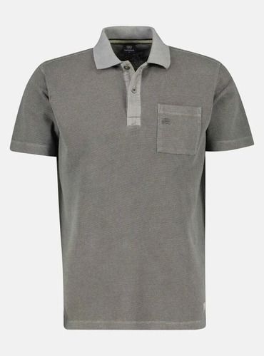 LERROS Mens Grey Polo shirt in two-tone piquAC