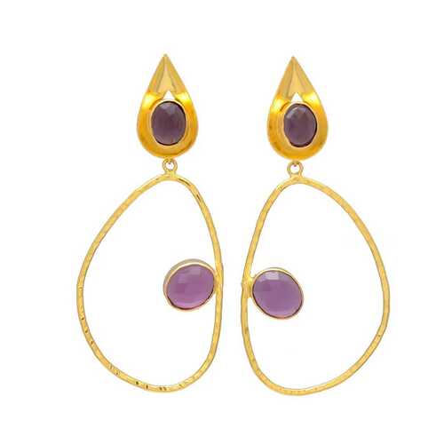 New arrival amethyst hydro gemstone earrings