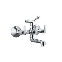Wall Mixer With Crutch - Brass Various Sizes Available Glossy Silver Finish - Elegant Round Design with Comfortable Grip