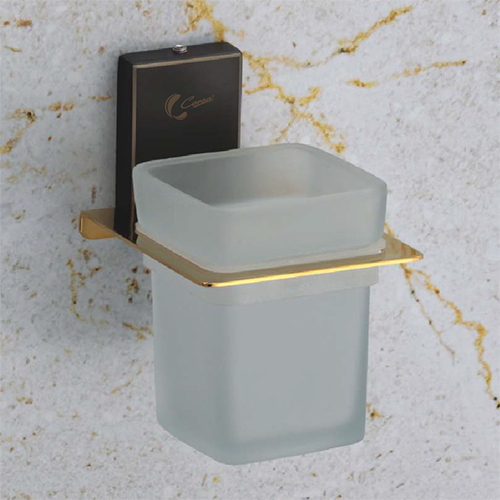 Black And PVD Gold Tumbler Holder