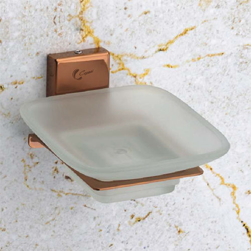 Pvd Rose Gold Soap Dish Glass - Finish: Glossy