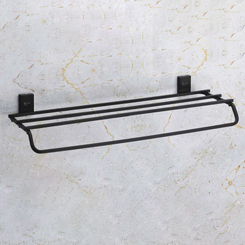 Ss Black Cube 24 Inch Towel Rack - Finish: Glossy