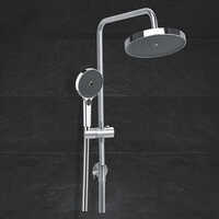 Round Shower Bar - Color: Silver