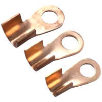 Battery Cable Lug - Brass 1x0.5 Inch , Golden Color For Reliable Wire Connection In Automotive, Marine, Industrial, And Residential Applications