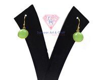 Prehnite Gemstone With 18K Gold Plated Handmade Fashion Hoop Earrings