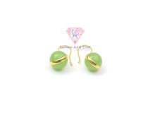 Prehnite Gemstone With 18K Gold Plated Handmade Fashion Hoop Earrings