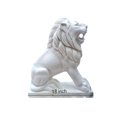 White Marble Lion Statue