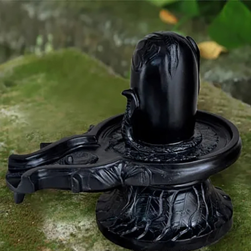 Black Marble Shivling Statue