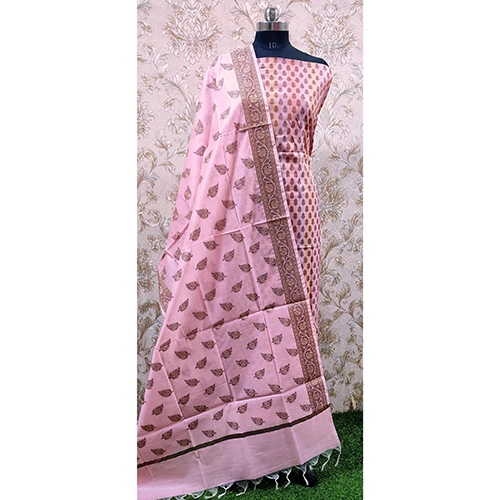 Leaf Printed Chiniya Silk Malbari Banarasi Suit