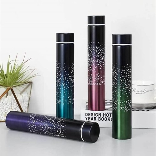 Mitsico Slim & Thin Stainless Steel Vacuum Insulated Thermos Water Bottle Dotted Print 1 Pcs, 280 Milliliters