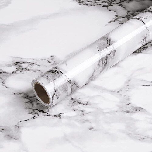 WHITE MARBLE FOIL STICKER