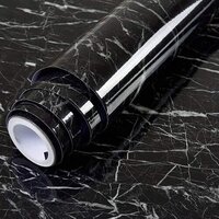 Black Marble Wallpaper - 60x200 Cm | Eco-friendly Aluminium Foil, Self-adhesive, Waterproof, Oil-proof, Removable With Anti-rust Properties